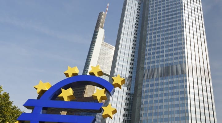 Euro Symbol at the European Central Bank, Frankfurt