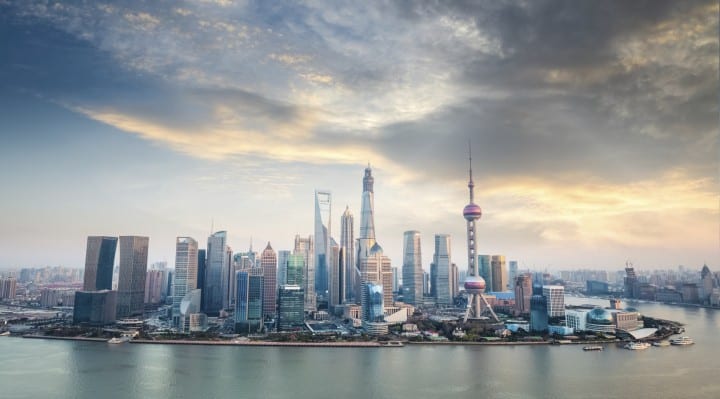 shanghai financial district skyline
