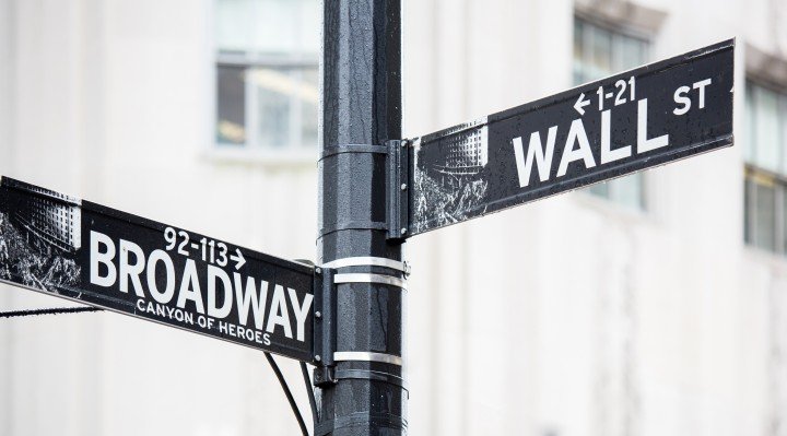 Wall street and broadway sign in New York