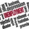 Unemployment concept. Jobless word cloud. 3d