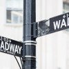 Wall street and broadway sign in New York