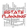 Estate Planning Word Cloud Concept In Red Caps