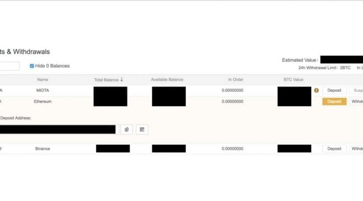 Deposit Withdraw Ethereum Bitcoin Wallet on Binance