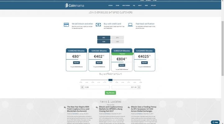 Buy Bitcoin Ethereum with USD on Coinmama