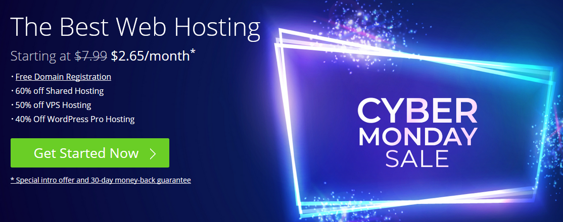 Bluehost blackfriday cyber monday sale deals 2018