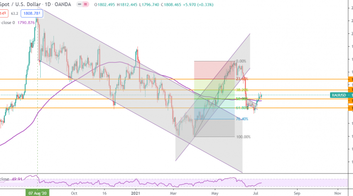 Gold Pulls Back Off Session Highs to Close Below $1,810 as Bulls Take ...