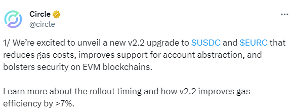 Circle USDC announcement