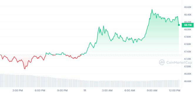 Bitcoin crosses $48,000