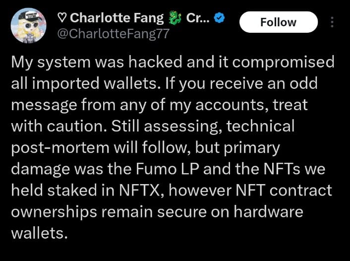 Charlotte Fang tweet