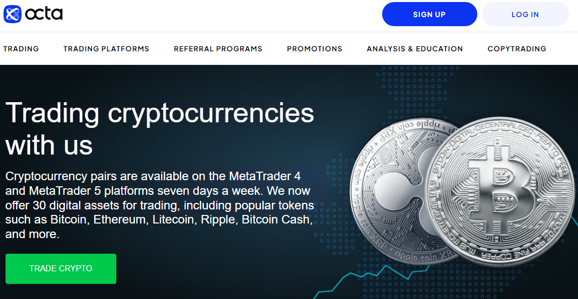 cryptocurrency trading with OCTAFX