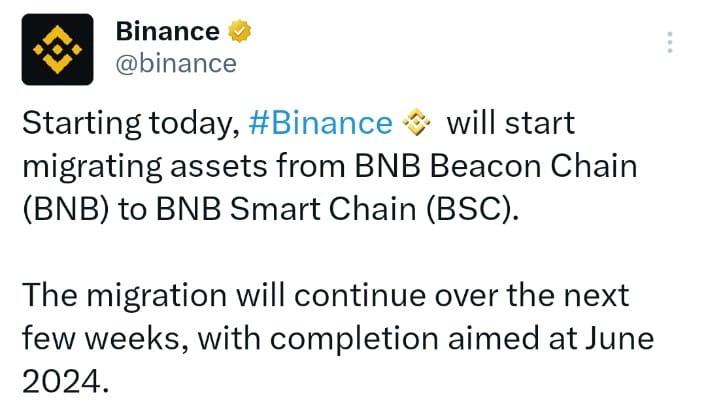 Binance Beacon Chain announcement