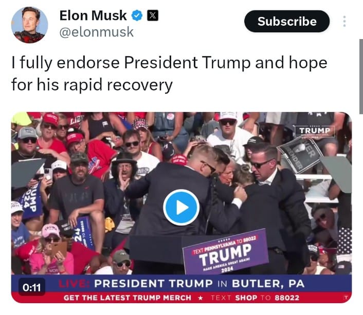 Elon Must Suports Trump