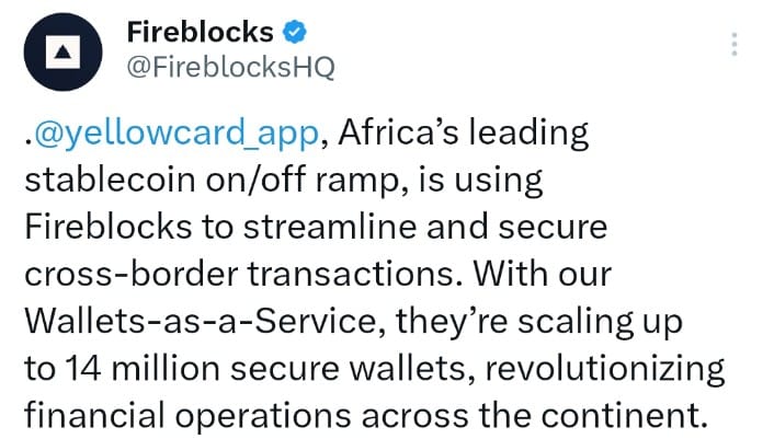 Fireblocks Integrates Yellow Card