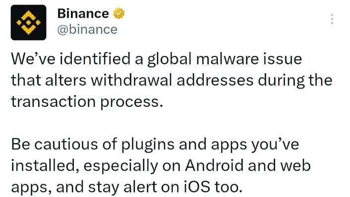 Binance Clipper Malware