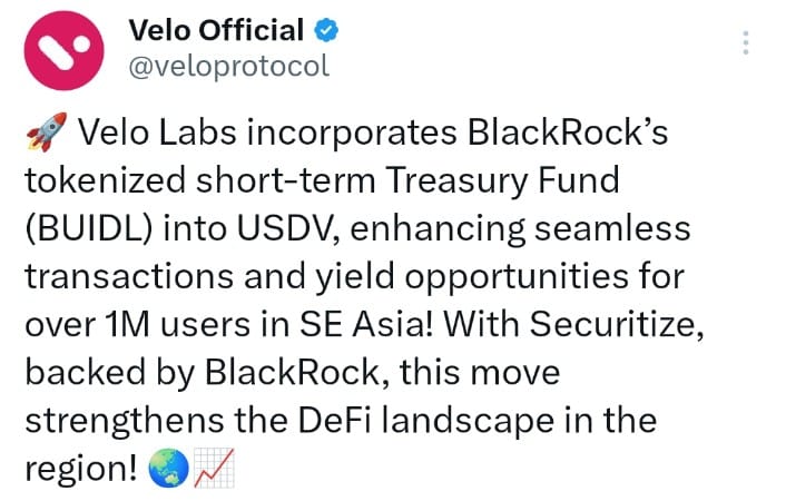 Velo Labs Integrates BlackRock BUIDL
