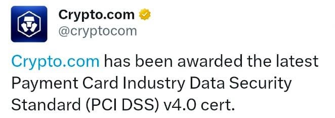 Crypto.com tweet