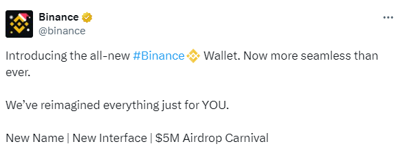 New Binance Wallet