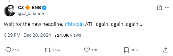 Binance Founder About Bitcoin
