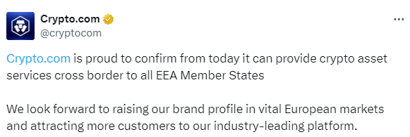 Crypto.com Services in EEA