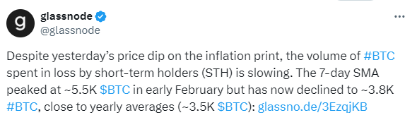 Bitcoin STH Losses Decline