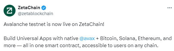 Zetachain Avalanche Testnet