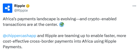 Ripple Chipper Cash in Africa