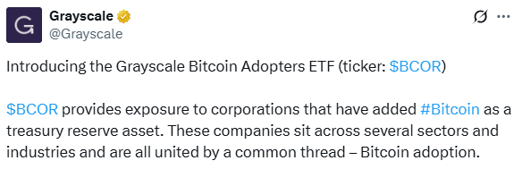 Grayscale Launches $BCOR