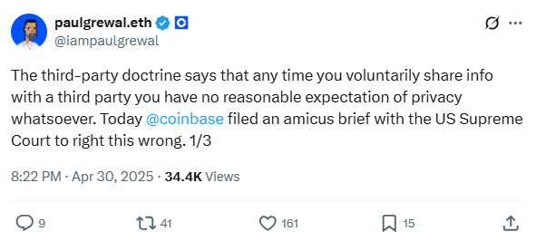 Coinbase briefs