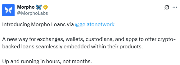 Morpho Labs integrated crypto loans