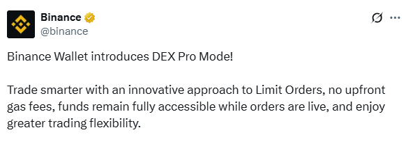 Binance DEX Pro mode